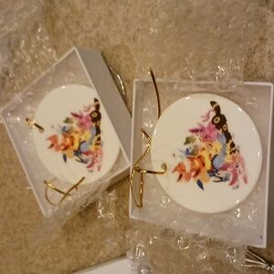 NIB Eevee Christmas Ornament Ceramic 3" Two Ornaments